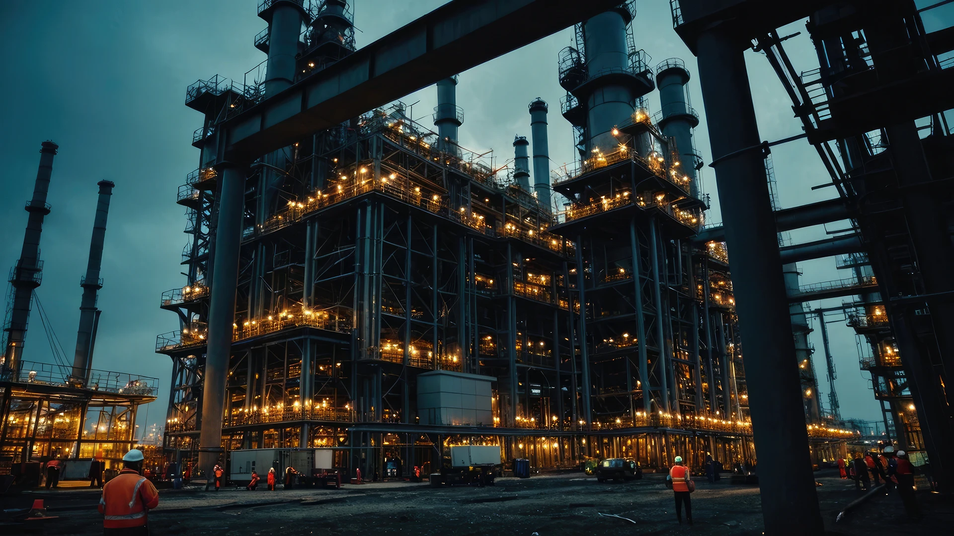 Factory in Saudi Arabia, industrial engineering, equipment and warehouses.